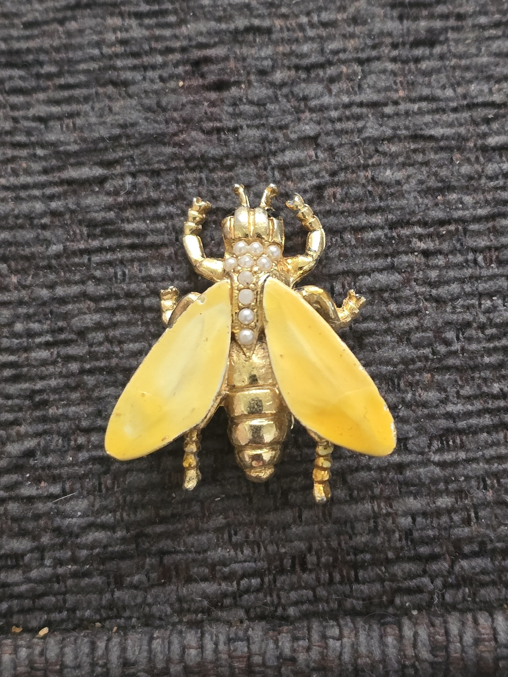 Yellow and Gold Bee Brooch